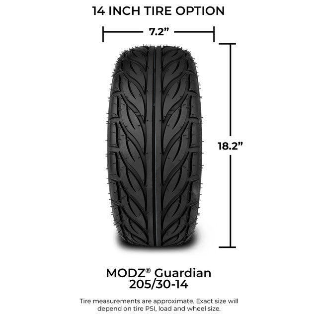 MODZ 14' Vortex Glossy Black - Tire and Wheel Combo