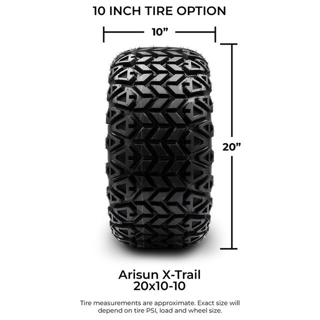 MODZ® 10" Ambush Glossy Black - Lifted/Off-Road Tires and Wheels Combo