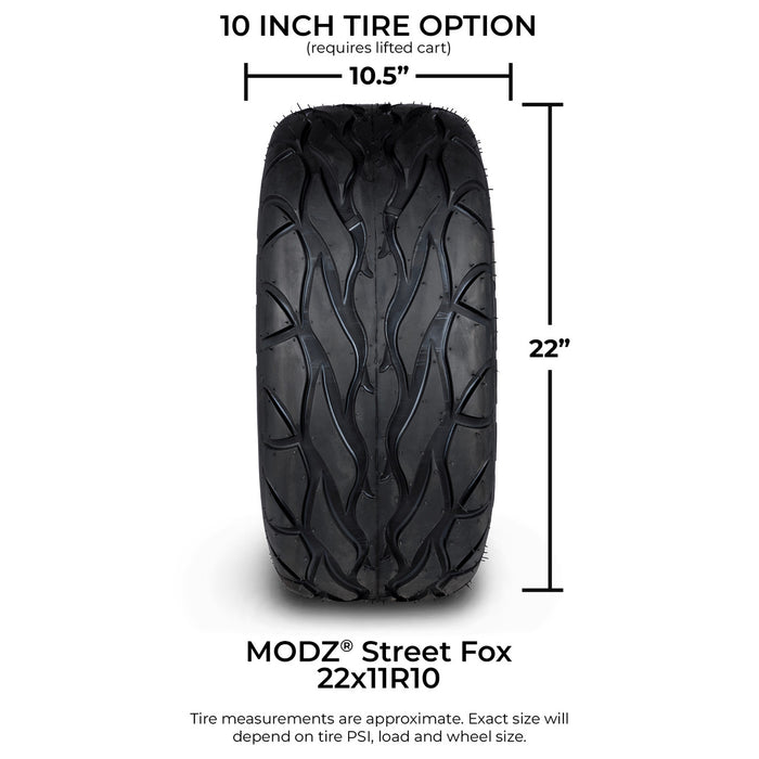MODZ® 10" Ambush Glossy Black - LowPro/Street Tires and Wheels Combo