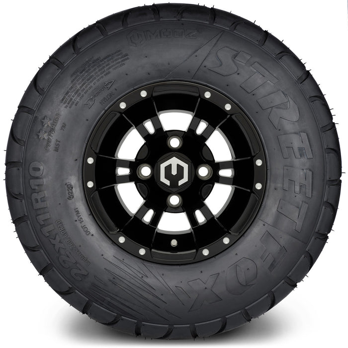 MODZ® 10" Ambush Glossy Black - LowPro/Street Tires and Wheels Combo