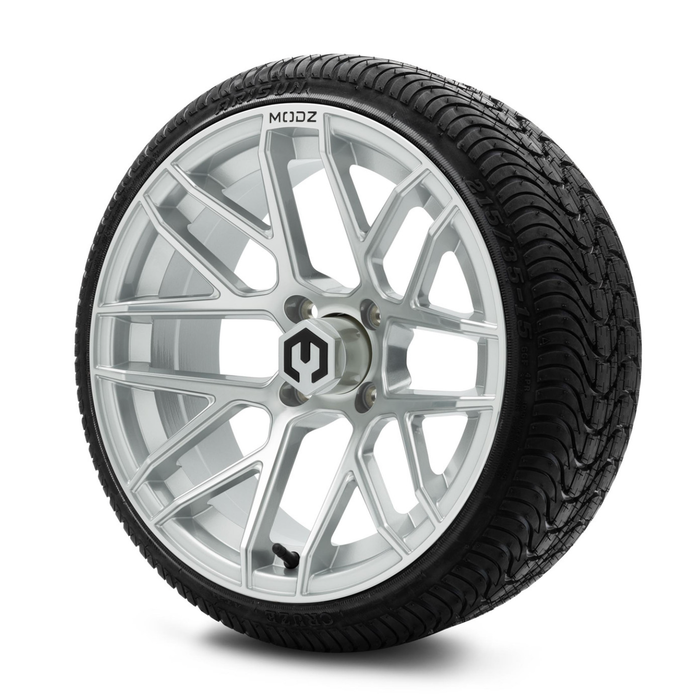 MODZ® 15-Inch Matrix Silver Wheels & 20' Arisun Cruze 20.5-Inch Street Tires Combo