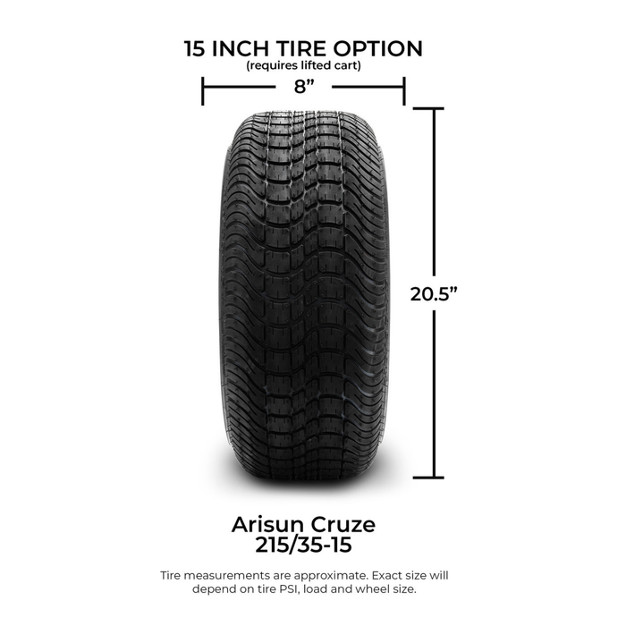 MODZ® 15-Inch Matrix Silver Wheels & 20' Arisun Cruze 20.5-Inch Street Tires Combo