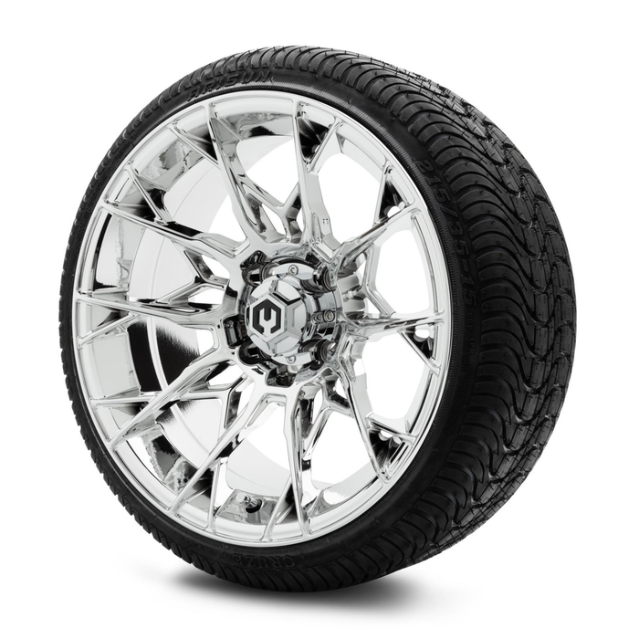 MODZ® 15-Inch Chaos Chrome Wheels & 20.5-Inch Arisun Cruze Street Tires Combo