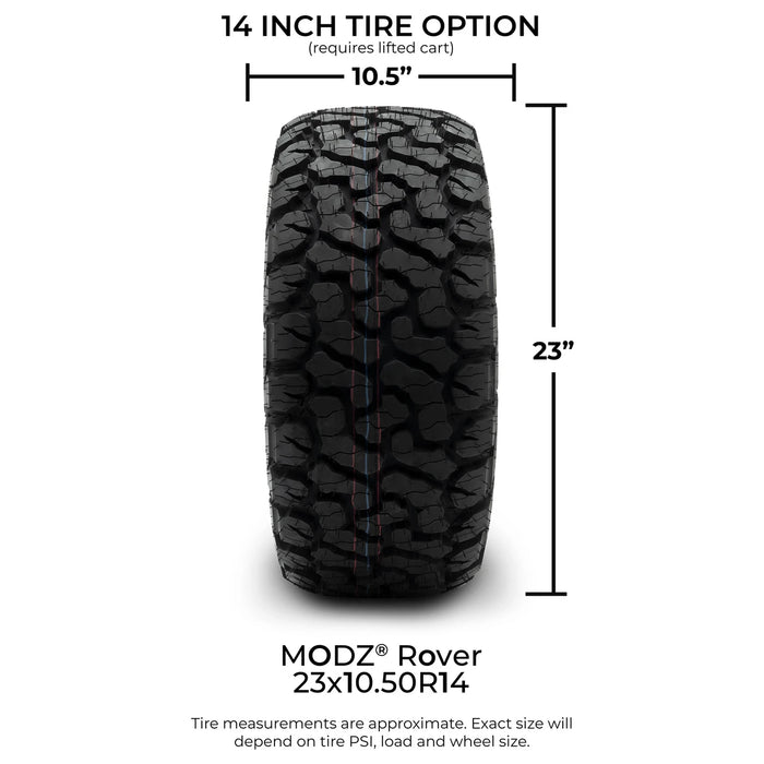 MODZ 14" Militia Matte Black Wheels & Off-Road Tires Combo