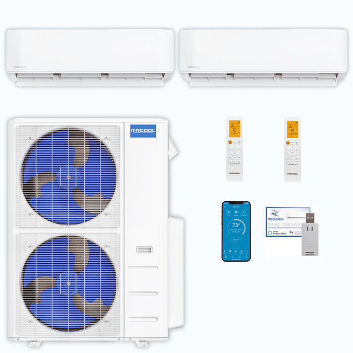 MRCOOL DIY 5th Gen 2-Zone 45,000 BTU Ductless Mini Split Air Conditioner & Heat Pump (9K+36K) (DIY2-B-48HP0936)