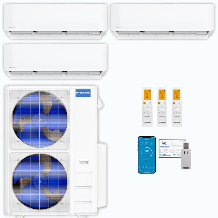 MRCOOL DIY 5th Gen 3-Zone 51,000 BTU Ductless Mini Split Air Conditioner &  Heat Pump (9K+18K+24K) (DIY3-B-55HP)