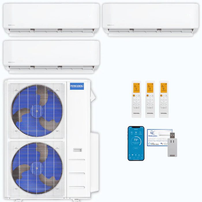 MRCOOL DIY 5th Gen 3-Zone 54,000 BTU Ductless Mini Split Air Conditioner & Heat Pump (18K+18K+18K) (DIY3-B-55HP)