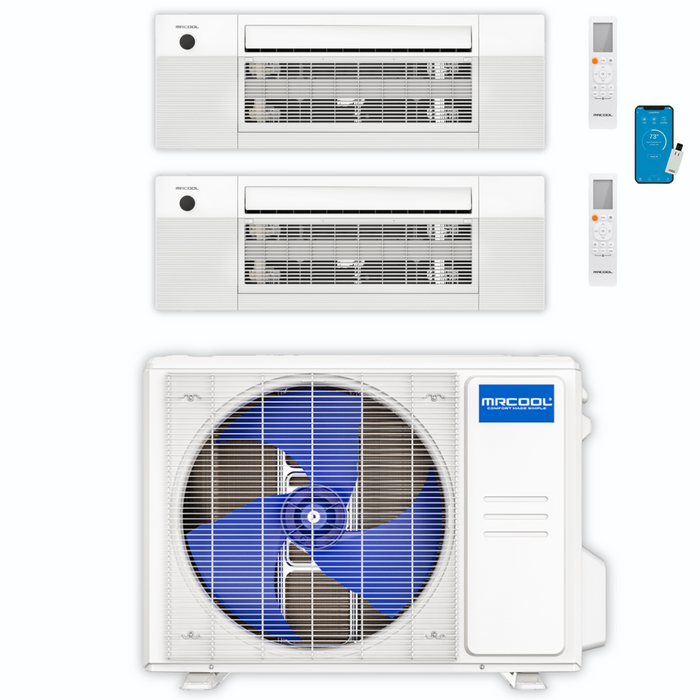 MRCOOL DIY Mini Split - 36,000 BTU 2 Zone Ceiling Cassette Ductless Air Conditioner and Heat Pump, DIY-BC-236HP1818