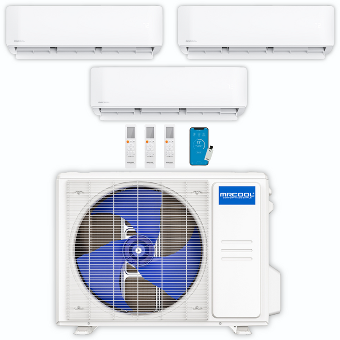 MRCOOL DIY Mini Split - 30,000 BTU 3 Zone Ductless Air Conditioner and Heat Pump, DIY-B-327HP090912