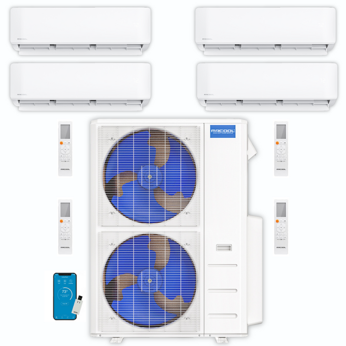 MRCOOL DIY Mini Split - 45,000 BTU 4 Zone Ductless Air Conditioner and Heat Pump, DIY-B-448HP09090918