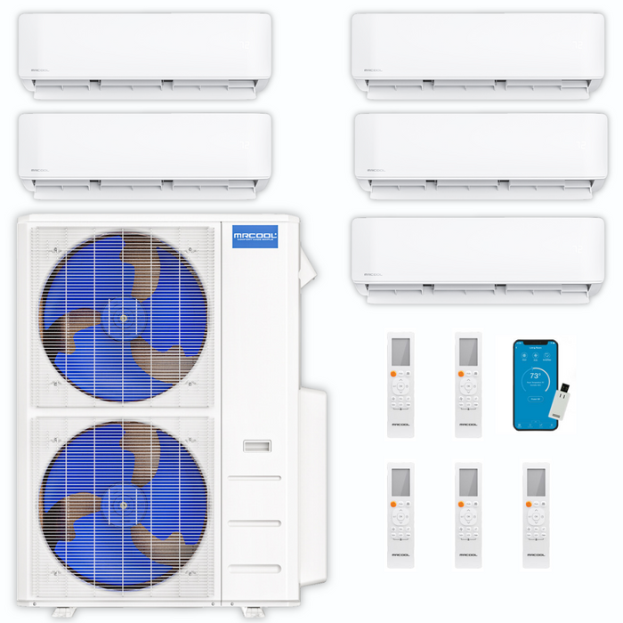 MRCOOL DIY Mini Split - 51,000 BTU 5 Zone Ductless Air Conditioner and Heat Pump, DIY-B-548HP0909091212