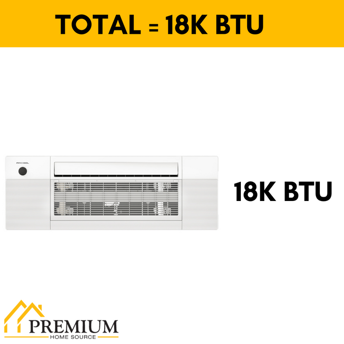 MRCOOL DIY Mini Split - 18,000 BTU Single Zone Ceiling Cassette Ductless Air Conditioner and Heat Pump with 25 ft. Install Kit, DIY-18-HP-CASS-230C25