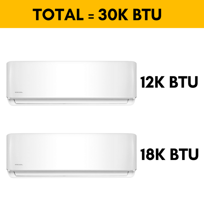 MRCOOL DIY Mini Split - 30,000 BTU 2 Zone Ductless Air Conditioner and Heat Pump, DIY-B-227HP1218