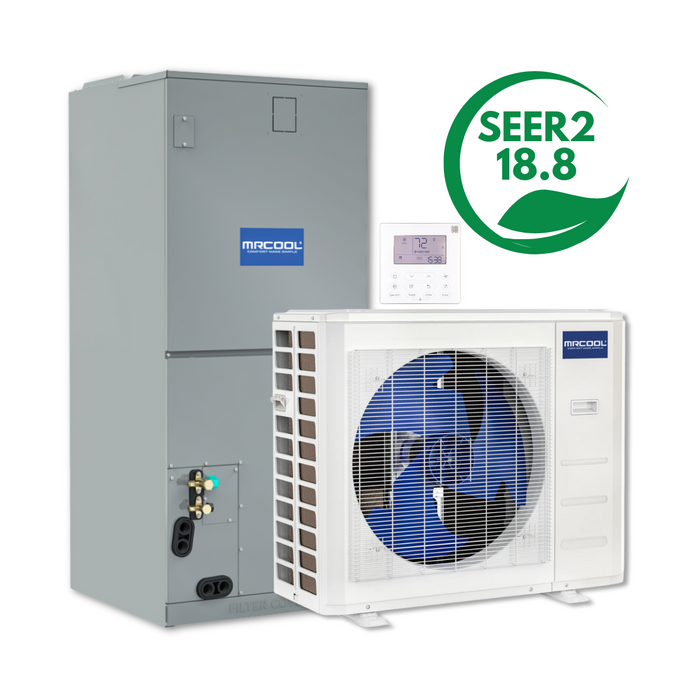 MRCOOL VersaPro 2nd Gen 18K BTU 1.5 Ton 18.8 SEER2 Central Ducted Heat Pump Split System, MVP-18-HP-230A00-O