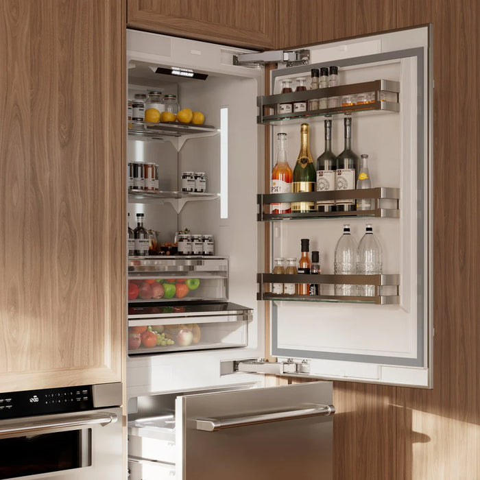 ZLINE Autograph Edition 30" 16.1 cu. ft. Built-In Bottom Freezer Refrigerator with Water Dispenser and Ice Maker - Stainless Steel, DuraSnow, Black, White and Accent Options