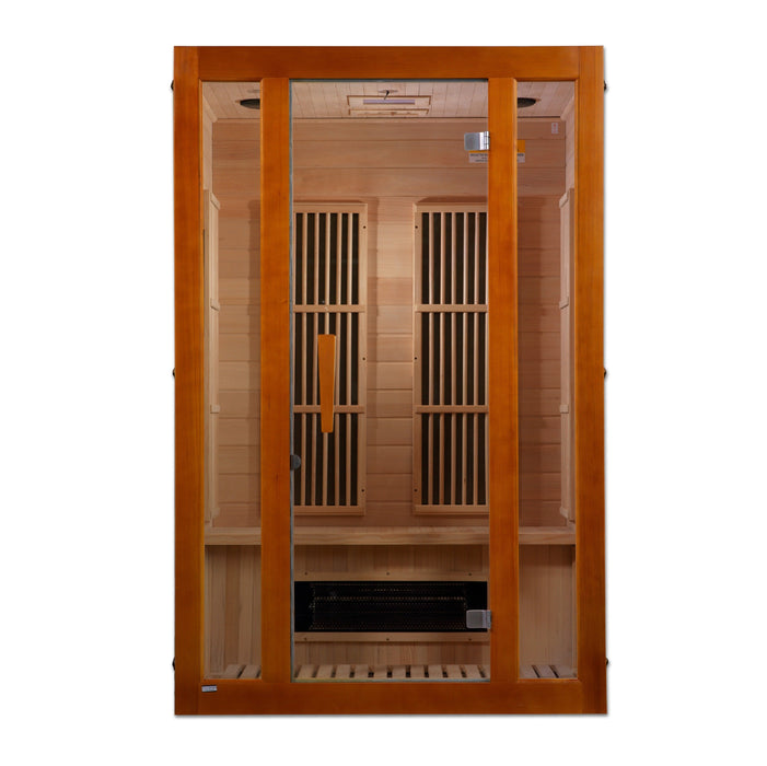 Maxxus Sauna "Aspen" Dual Tech 2-Person Low EMF FAR Infrared Indoor Sauna - Canadian Hemlock (MX-J206-02S)