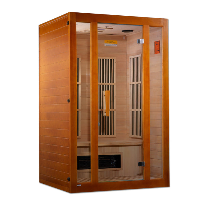 Maxxus Sauna "Aspen" Dual Tech 2-Person Low EMF FAR Infrared Indoor Sauna - Canadian Hemlock (MX-J206-02S)