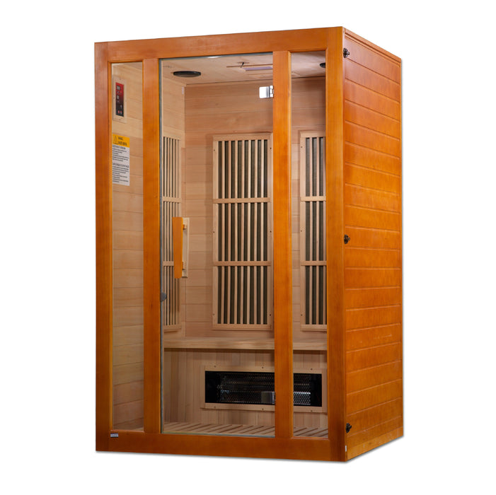 Maxxus Sauna "Aspen" Dual Tech 2-Person Low EMF FAR Infrared Indoor Sauna - Canadian Hemlock (MX-J206-02S)