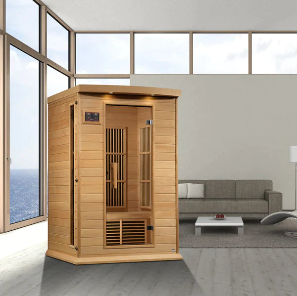 Maxxus Saunas 2-Person Near Zero EMF FAR Infrared Sauna with Hemlock (MX-K206-01-ZF)