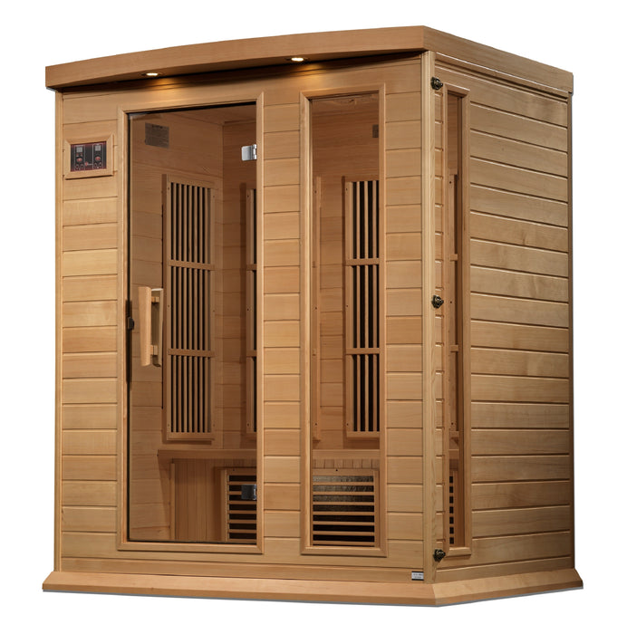 Maxxus Sauna 3-Person Near Zero EMF FAR Infrared Indoor Sauna - Canadian Hemlock (MX-K306-01-ZF)