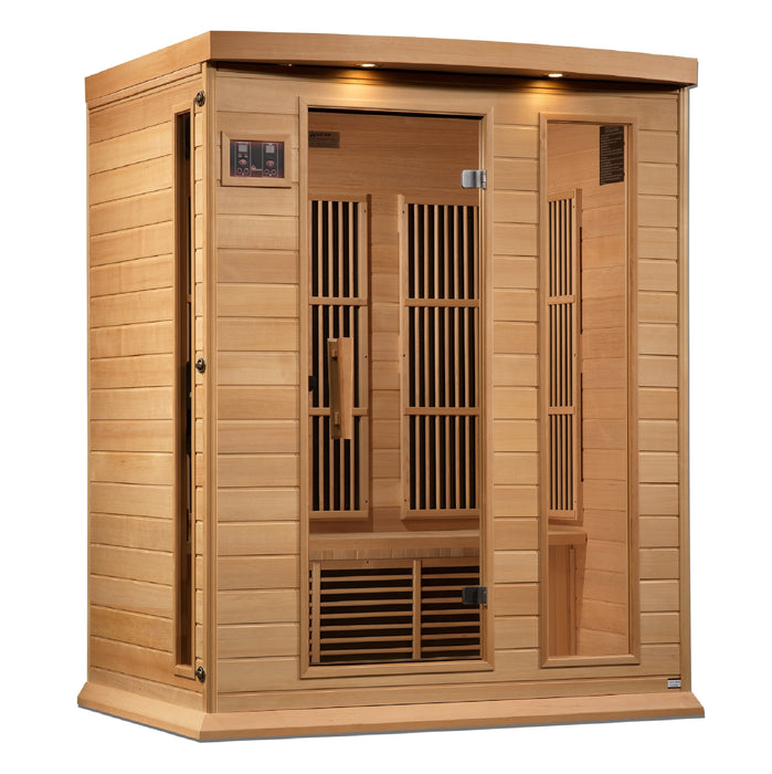 Maxxus Sauna 3-Person Near Zero EMF FAR Infrared Indoor Sauna - Canadian Hemlock (MX-K306-01-ZF)