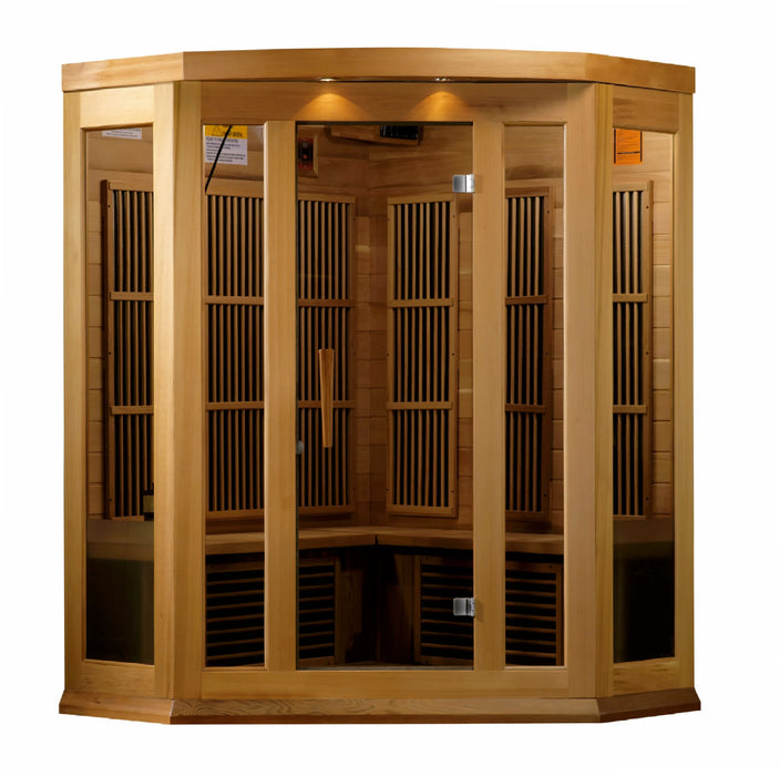 Maxxus Saunas 3-Person Corner FAR Infrared Sauna Carbon Low EMF with Canadian Red Cedar (MX-K356-01 CED)