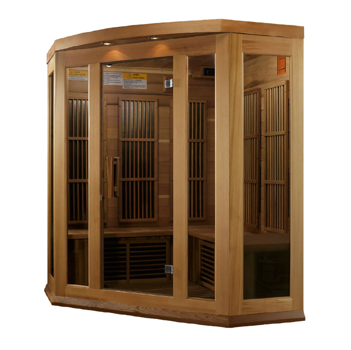 Maxxus Saunas 3-Person Corner FAR Infrared Sauna Carbon Low EMF with Canadian Red Cedar (MX-K356-01 CED)