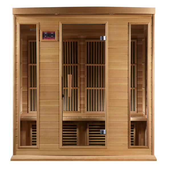 Maxxus 4-Person Corner Near Zero EMF (Under 2MG) FAR Infrared Sauna (Canadian Red Cedar)