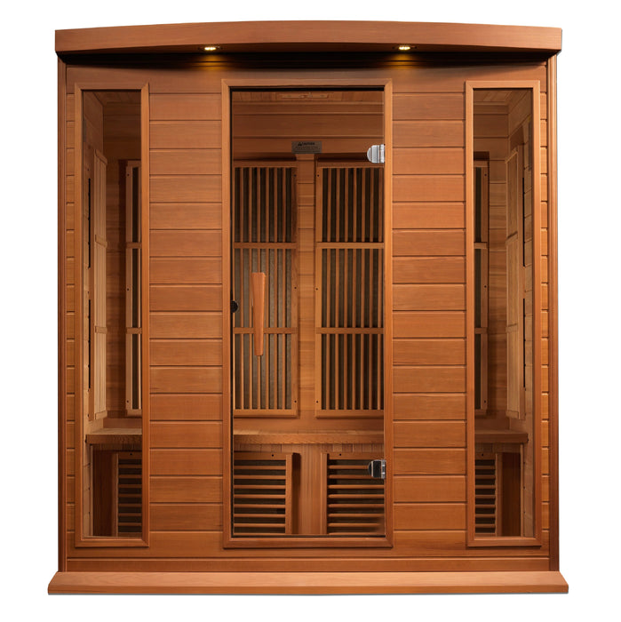 Maxxus Sauna "Chaumont" 4-Person Near Zero EMF FAR Infrared Indoor Sauna - Canadian Red Cedar (MX-K406-01-ZF CED)