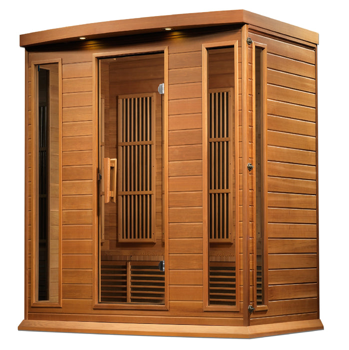 Maxxus Sauna "Chaumont" 4-Person Near Zero EMF FAR Infrared Indoor Sauna - Canadian Red Cedar (MX-K406-01-ZF CED)