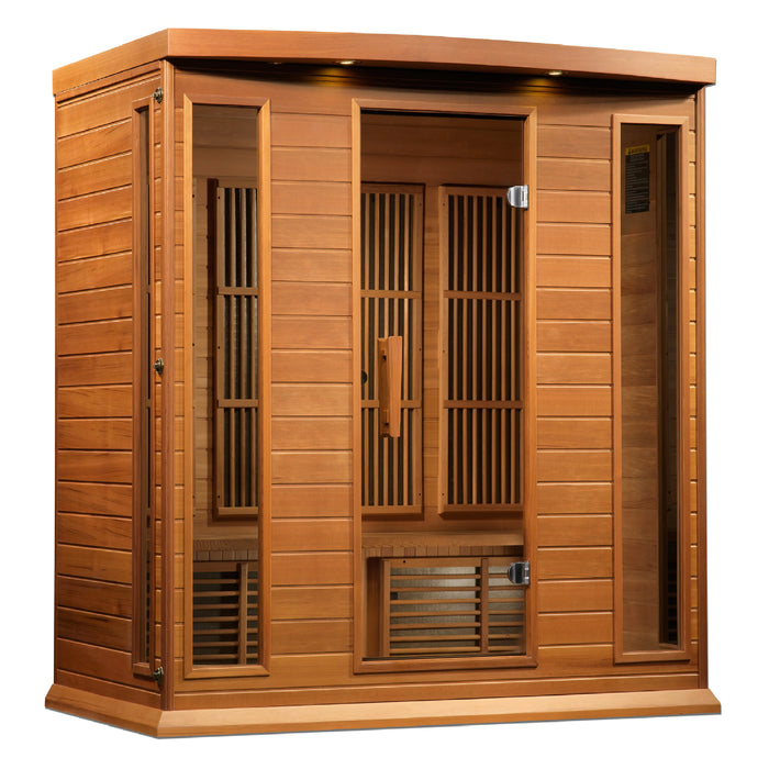 Maxxus Sauna "Chaumont" 4-Person Near Zero EMF FAR Infrared Indoor Sauna - Canadian Red Cedar (MX-K406-01-ZF CED)