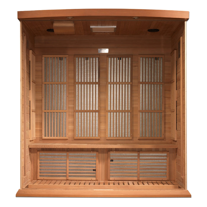 Maxxus Sauna "Chaumont" 4-Person Near Zero EMF FAR Infrared Indoor Sauna - Canadian Red Cedar (MX-K406-01-ZF CED)