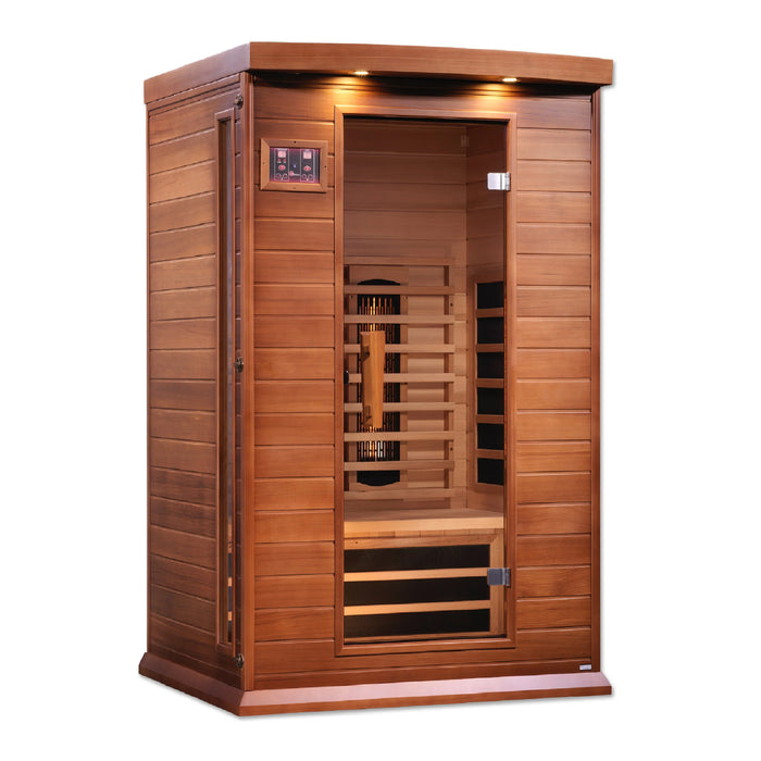 Maxxus Saunas "Cholet" 2-Person Full Spectrum Near Zero EMF FAR Infrared Sauna with Canadian Red Cedar (MX-M206-01-FS CED)