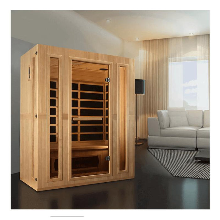 Maxxus Sauna "Trinity" Dual Tech 3-Person Low EMF FAR Infrared Indoor Sauna - Canadian Hemlock (MX-LS3-01)