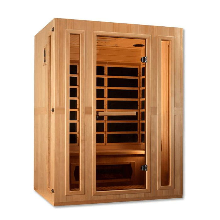 Maxxus Sauna "Trinity" Dual Tech 3-Person Low EMF FAR Infrared Indoor Sauna - Canadian Hemlock (MX-LS3-01)