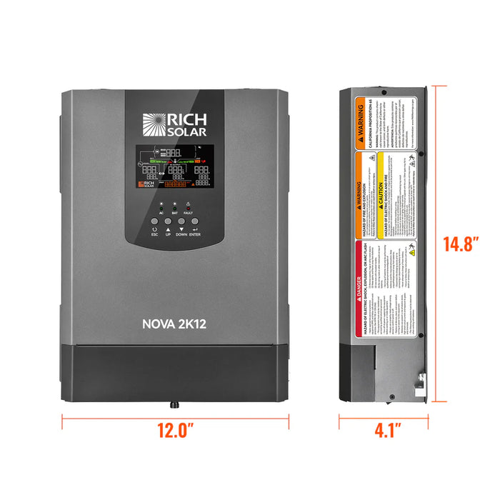Rich Solar Nova 2K12 - 2000W 12V Pure Sine Wave Inverter with Built-in Transfer Switch