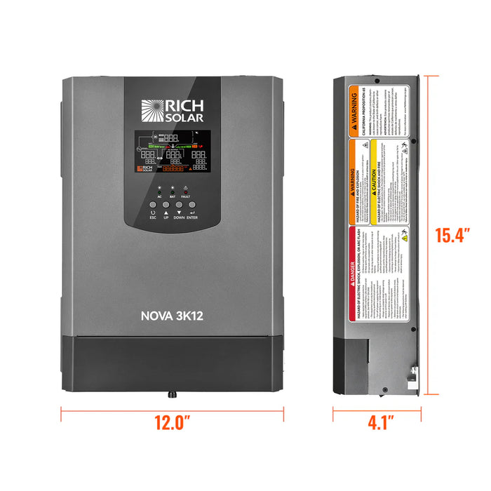 Rich Solar Nova 3K12 - 3000W 12V Pure Sine Wave Inverter with Built-in Transfer Switch