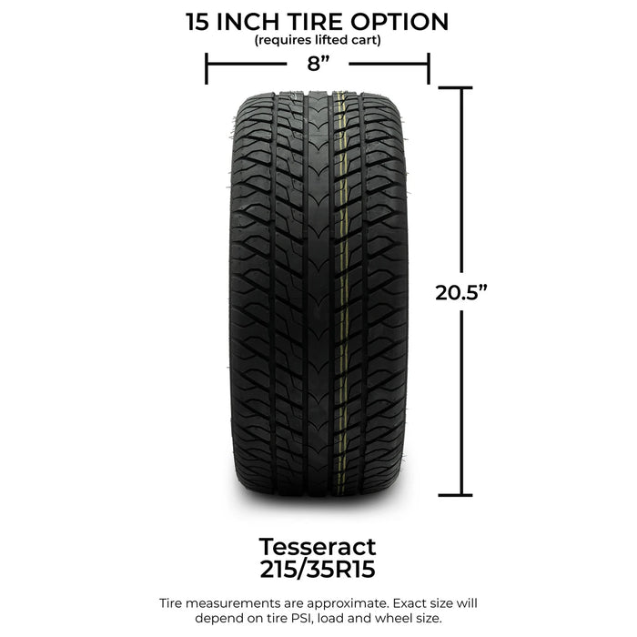 MODZ 15" Chaos Glossy Black Wheels & Street Tires Combo
