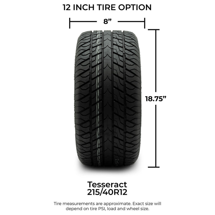 MODZ® 12" Galaxy Machined Black Wheels & Street Tires Combo