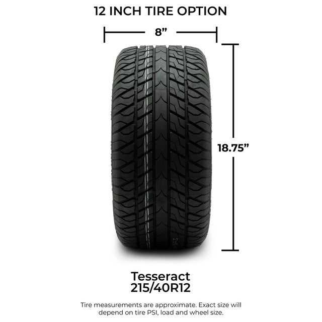 MODZ® 12" Vortex Machined Black Wheels & Street Tires Combo