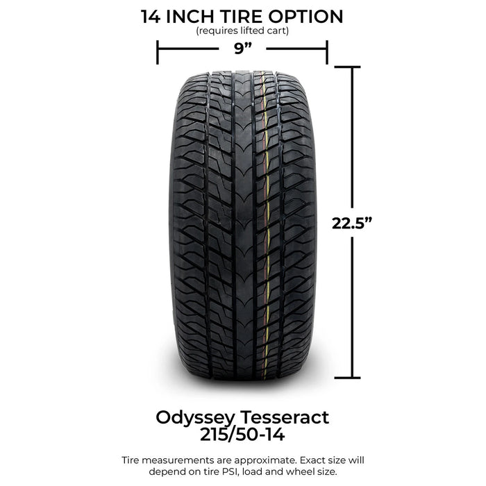 MODZ 14" Vortex Machined Black Wheels & Street Tires Combo