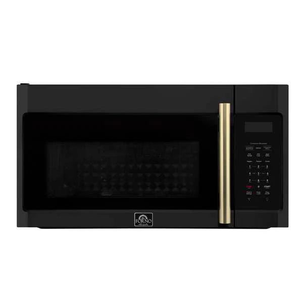 Forno Fornace 30" Over The Range Microwave — 1.5 cu. ft., 300 CFM Ventilation | Stainless Steel, Black, or White with Customizable Accents (FOTR3038-30)