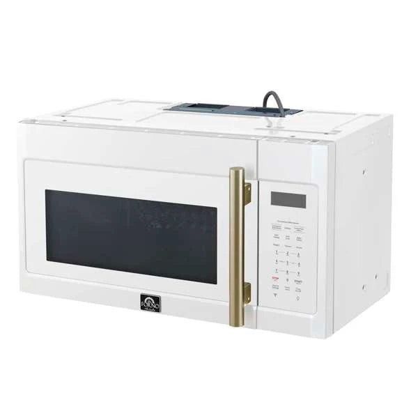 Forno Fornace 30" Over The Range Microwave — 1.5 cu. ft., 300 CFM Ventilation | Stainless Steel, Black, or White with Customizable Accents (FOTR3038-30)