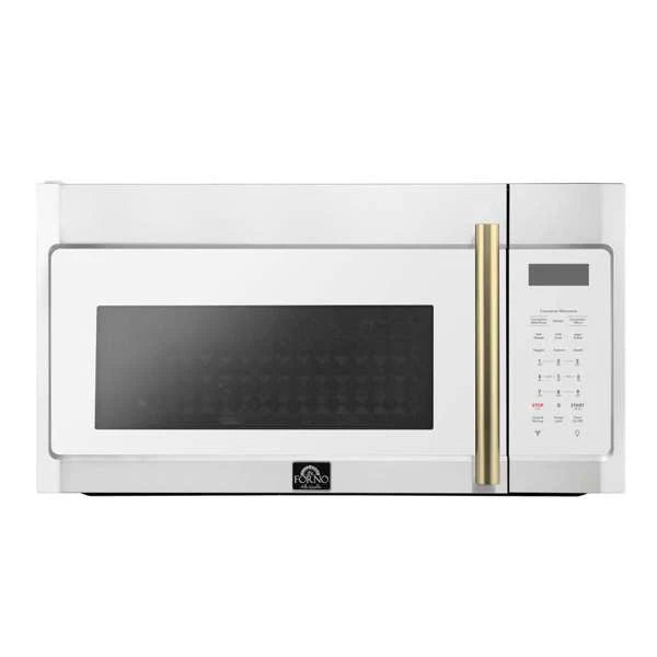Forno Fornace 30" Over The Range Microwave — 1.5 cu. ft., 300 CFM Ventilation | Stainless Steel, Black, or White with Customizable Accents (FOTR3038-30)