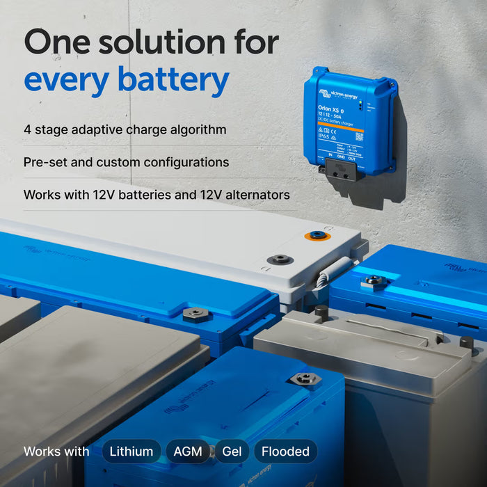 Victron Orion XS 12/12-50A DC-DC Battery Charger – Smart 50A DC to DC Charger for RV, Van, Marine & Lithium Systems
