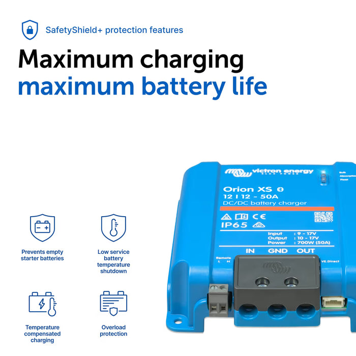 Victron Orion XS 12/12-50A DC-DC Battery Charger – Smart 50A DC to DC Charger for RV, Van, Marine & Lithium Systems