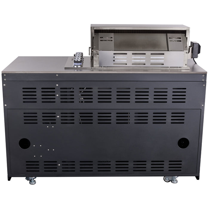 Forno Rimini Outdoor Kitchen - 30" BBQ 62,600 BTU, 3 Burners with Sear & Rotisserie, 2.4 cu.ft. Beverage Center, Stainless Steel Sink, Black Cabinets & Gray Sintered Stone Countertops (FODKT2544BLK)
