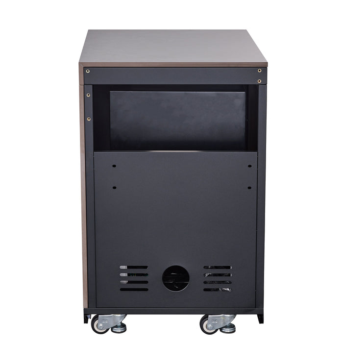 Forno Rimini Outdoor Kitchen - 30" BBQ 62,600 BTU, 3 Burners with Sear & Rotisserie, 2.4 cu.ft. Beverage Center, Stainless Steel Sink, Black Cabinets & Gray Sintered Stone Countertops (FODKT2544BLK)