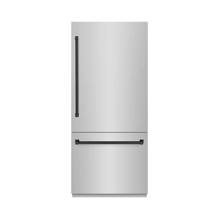 ZLINE Autograph Edition 36" 19.8 cu. ft. Built-In Bottom Freezer Refrigerator with Water Dispenser and Ice Maker - Stainless Steel, White Matte, DuraSnow, and Accent Options