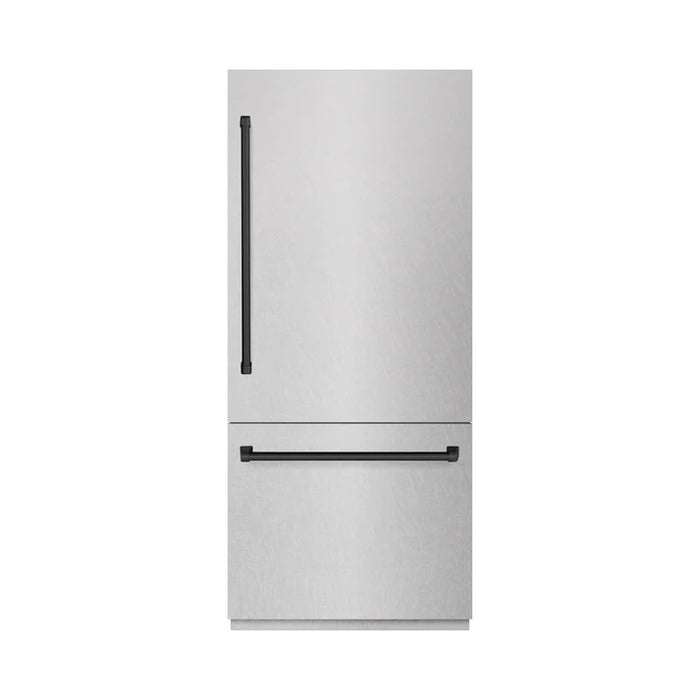 ZLINE Autograph Edition 36" 19.8 cu. ft. Built-In Bottom Freezer Refrigerator with Water Dispenser and Ice Maker - Stainless Steel, White Matte, DuraSnow, and Accent Options